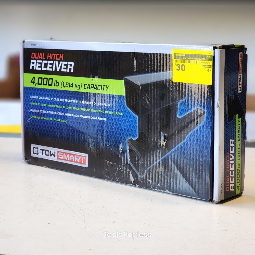 TowSmart 2in. X 12in. Hitch Extension With Collar 333lbs. TowSmart 2in. X 12in. Hitch Extension With Collar 333lbs.